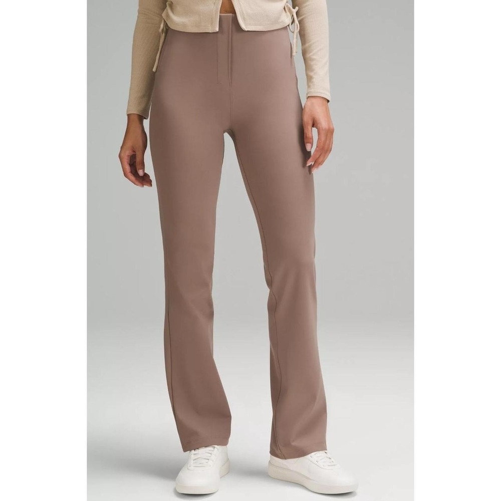 Lululemon Smooth Fit Pull-On High-Rise Pants Women 6 Taupe Brown Straight Leg